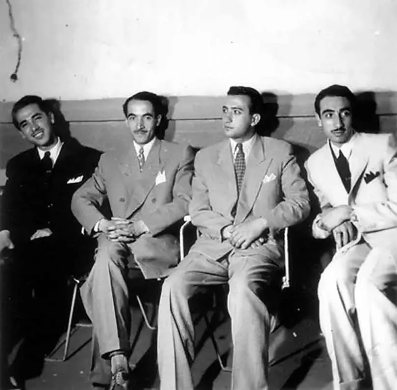 Right to left Jamshid Sheibani, Parviz Khatibi, Hamid Ghanbari, unknown 